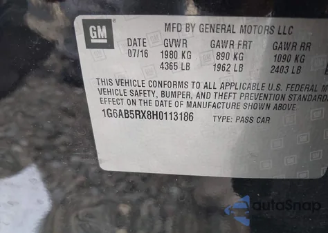 2017 Cadillac Ats Luxury from USA, damaged, VIN 1G6AB5RX8H0113186